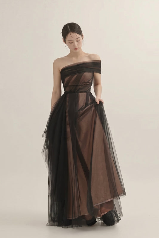 One-Shoulder Tulle Corset Dress