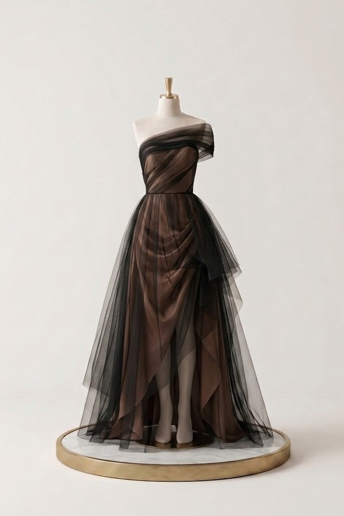 One-Shoulder Tulle Corset Dress