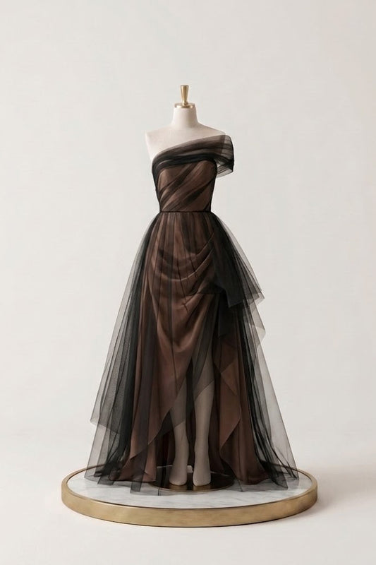 One-Shoulder Tulle Corset Dress